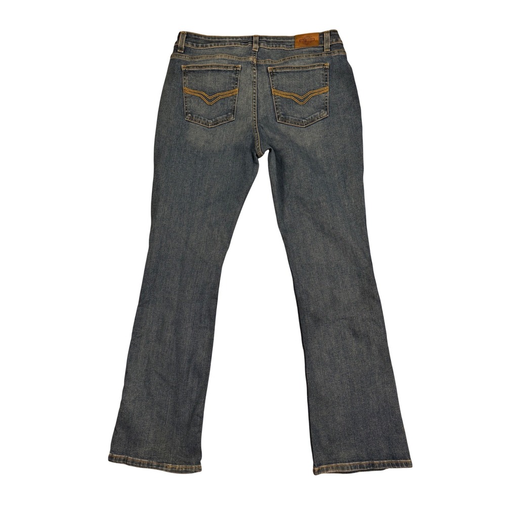 Harley Davidson Curvy Bootcut Jeans Women 34 Blue Medium Wash Denim - Picture 2 of 12